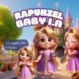 RAPUNZEL BABY 3D - Kit Digital IA PNG