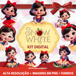 BRANCA DE NEVE BABY 3D - Kit Digital IA PNG