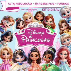 PRINCESAS BABY 3D - Kit Digitais IA PNG