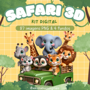 SAFARI 3D - Kit Digital IA PNG