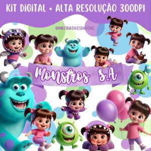 MONSTROS S.A 3D - Kit digital IA PNG