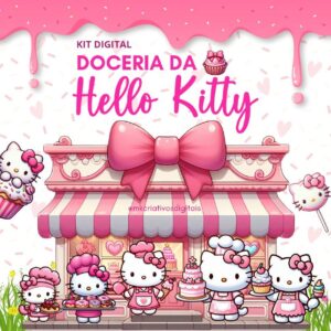 DOCERIA DA HELLO KITTY CARTOON - Kit digital IA PNG