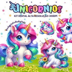 UNICÓRNIOS - Kit digital IA PNG