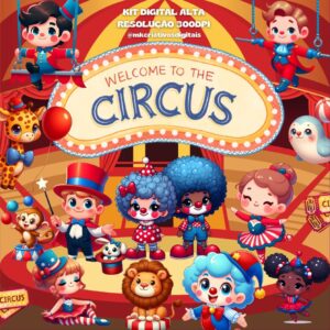 CIRCO CARTOON - Kit digital IA PNG
