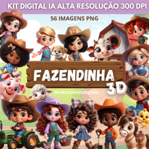 FAZENDINHA 3D - Kit Digital IA PNG