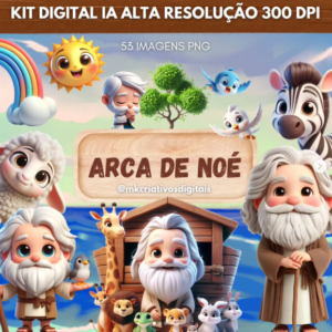 ARCA DE NOÉ 3D - Kit Digital IA PNG