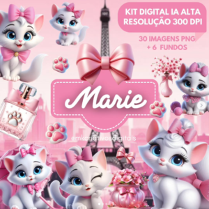 GATINHA MARIE INSPIRAÇÃO - Kit digital IA PNG