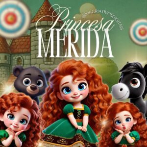PRINCESA MERIDA BABY - Kit digital IA PNG