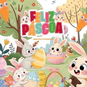 FELIZ PÁSCOA - Kit digital IA PNG