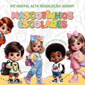 MASCOTINHOS ESCOLARES - Kit digital IA PNG