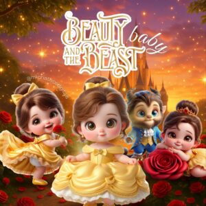A BELA E A FERA BABY 3D - Kit digital IA PNG