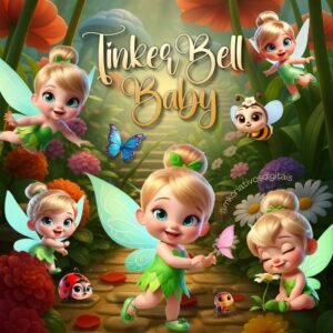TINKER BELL BABY 3D - Kit digital IA PNG