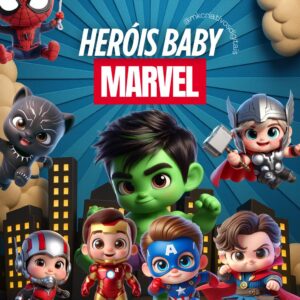 HERÓIS BABY MARVEL - Kit digitai IA PNG