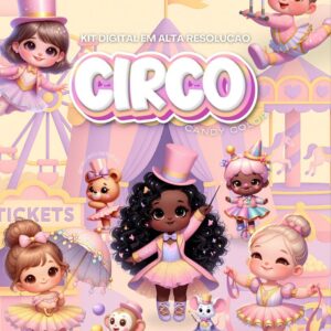 CIRCO CANDY COLOR - Kit digital IA PNG