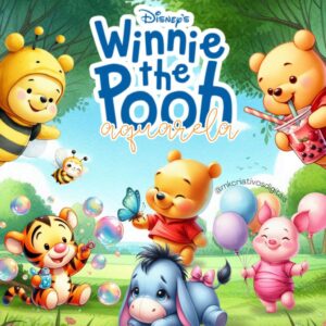 URSINHO POOH AQUARELA - Kit digital IA PNG
