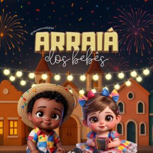 ARRAIÁ DOS BEBÊS - Kit digital IA PNG