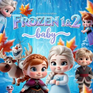 FROZEN 1 E 2 BABY - Kit digital IA PNG